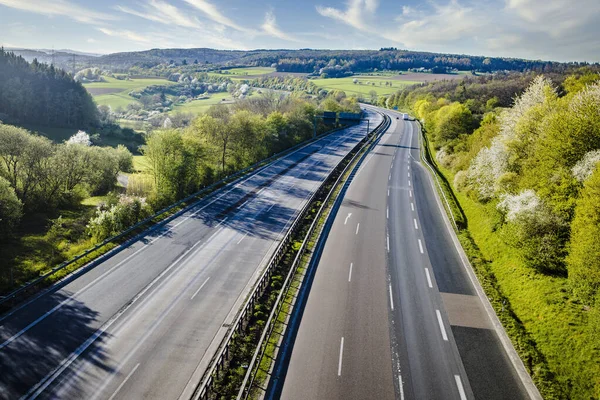 Krajina Autobahn Německu Létě — Stock fotografie