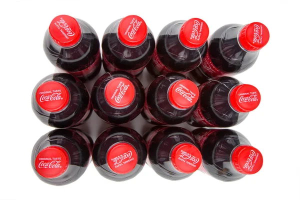 Huettenberb Németország 2020 Coca Cola Palackok Fehér Alapon Coca Cola — Stock Fotó