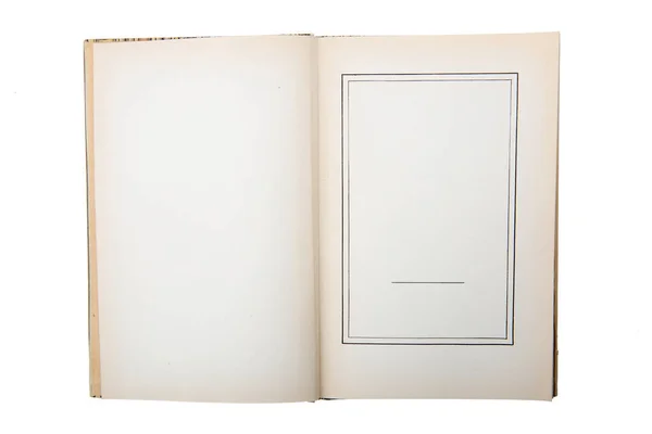 Otwarta Antyczna Książka Odizolowana Białym Tle — Zdjęcie stockowe