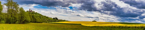 Panorama Castle Gleiberg Poppy Meadows — Stock Photo, Image