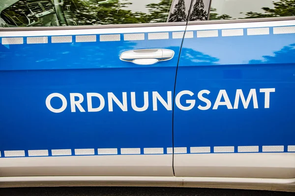 Wettenberg Germany 2021 Lettering Blue Car German Communal Administration Ordnungsamt — Foto de Stock