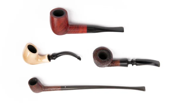 Tobacco Pipe Collection Isolato Sfondo Bianco — Foto Stock