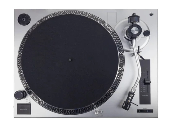 Silver Turntable Record Isolated White Background — Stock Photo, Image