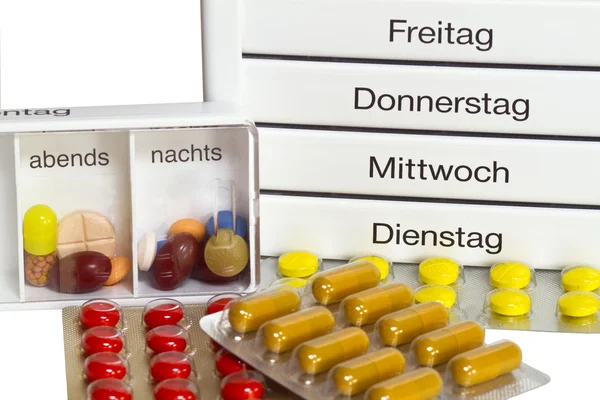 Tabletták fogamzásgátló tabletta doboz — Stock Fotó