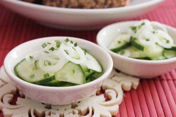 Salada Pepino Cebolas — Fotografia de Stock