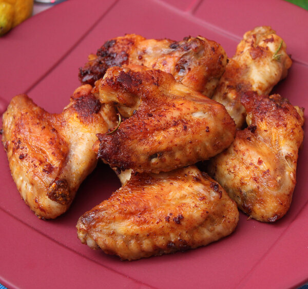 rosted Chicken wings on a plate