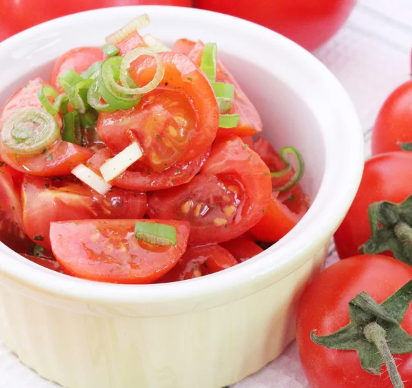 Tomatensalat Mit Tomaten Und Gewürzen — Stockfoto