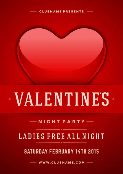 Happy Valentines Day Party plakat projekt szablonu — Wektor stockowy