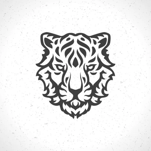 Modèle de logo de visage de tigre symbole de mascotte — Image vectorielle