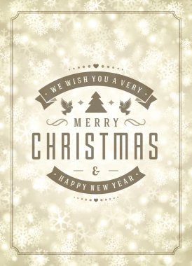 Christmas lights and typography label design