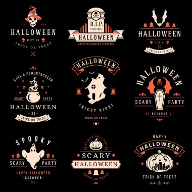 Mutlu Cadılar Bayramı gün etiketleri ve rozetleri