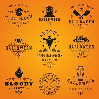 Mutlu Cadılar Bayramı gün etiketleri ve rozetleri