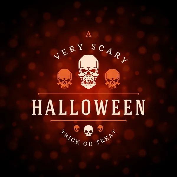 Vintage Happy Halloween Typographic Design — Stock Vector