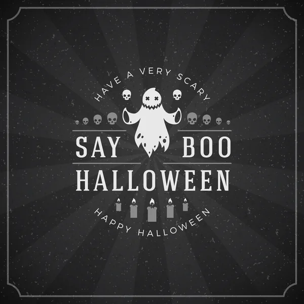 Design typographique Vintage Happy Halloween — Image vectorielle