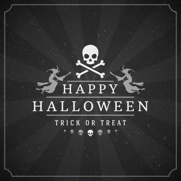 Design tipográfico de Halloween feliz vintage — Vetor de Stock