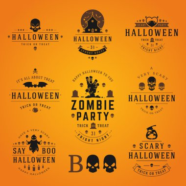 Mutlu Cadılar Bayramı gün etiketleri ve rozetleri