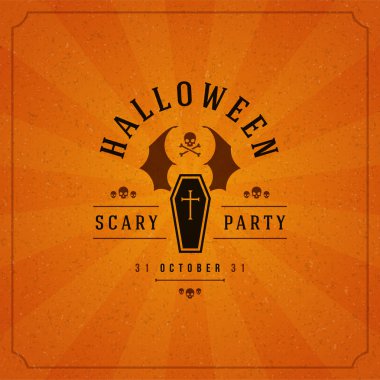 Cadılar Bayramı tipografik tasarım vektör arka plan