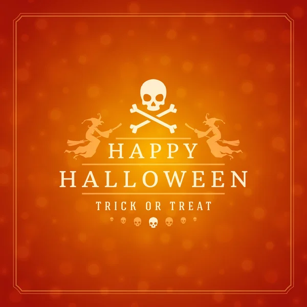 Halloween Diseño tipográfico Vector Fondo y cráneo — Vector de stock