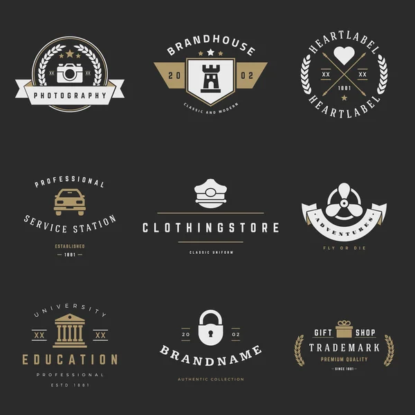 Retro Logotypes vector set. Vintage graphics design elements — Stock Vector