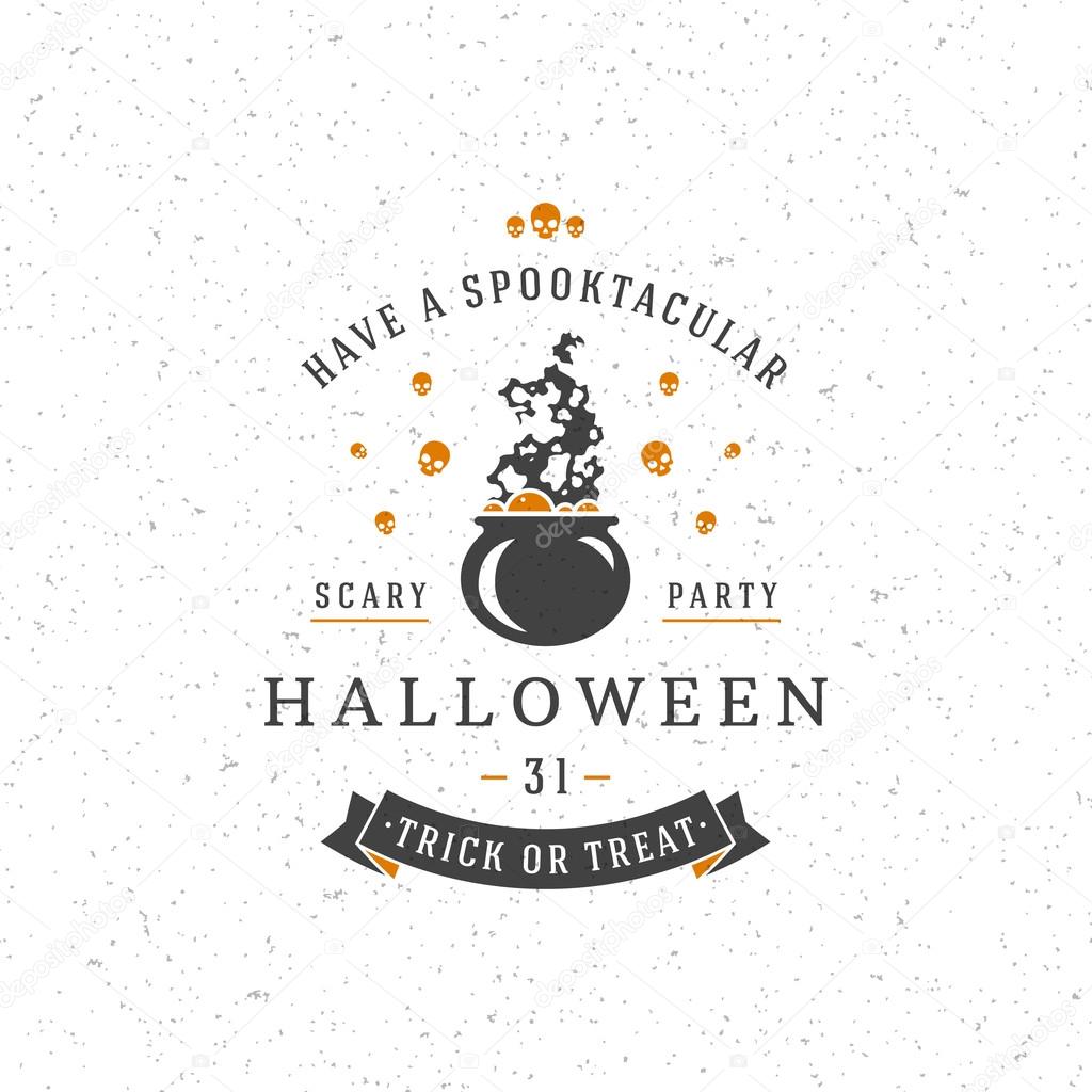 Halloween Typographic Design Vector Background