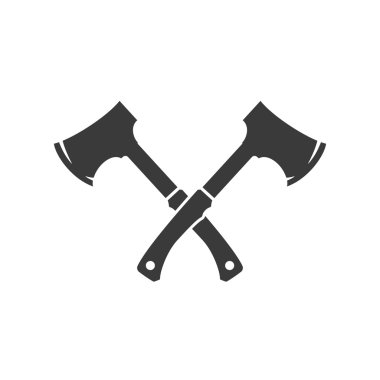 Lumberjack axes crossed FIsolated On White Background Vector object