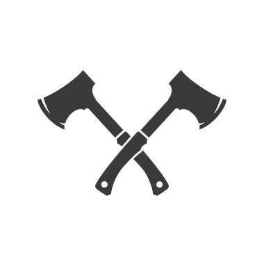 Lumberjack axes crossed FIsolated On White Background Vector object clipart