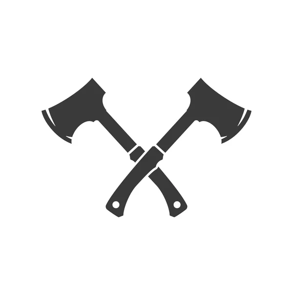 Lumberjack axes crossed FIsolated On White Background Vector object — Stock Vector