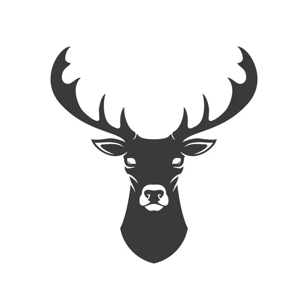 Silhouette de tête de cerf isolée sur fond blanc Objet vectoriel — Image vectorielle