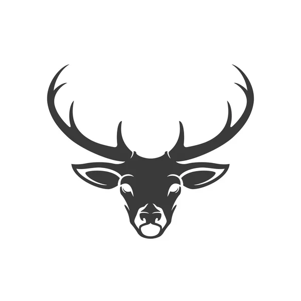 Silueta hlavy jelena na bílém vektoru pozadí — Stockový vektor