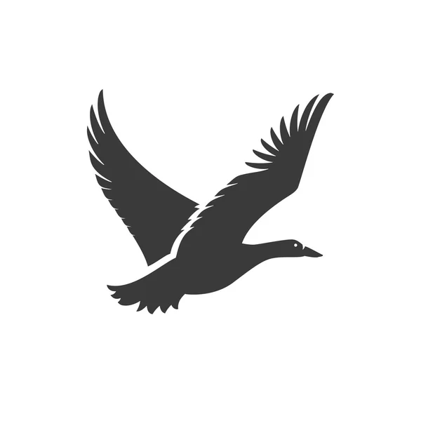 Duck Flying Side View Isolated On White Background Stock Vector