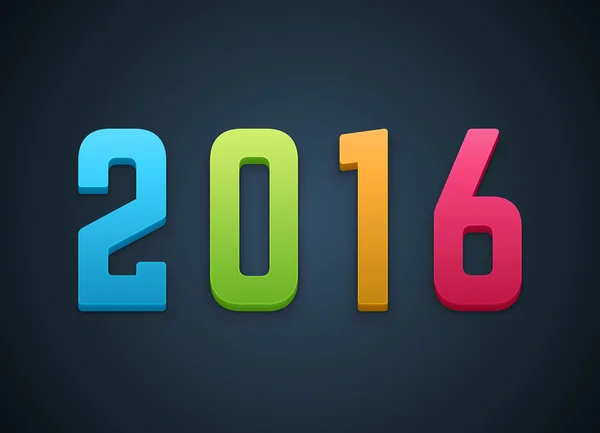 Frohes neues Jahr 2016 3D-Vektor-Hintergrund — Stockvektor