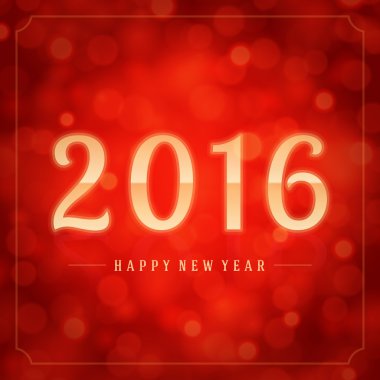 Happy New Year 2016 3d message vector