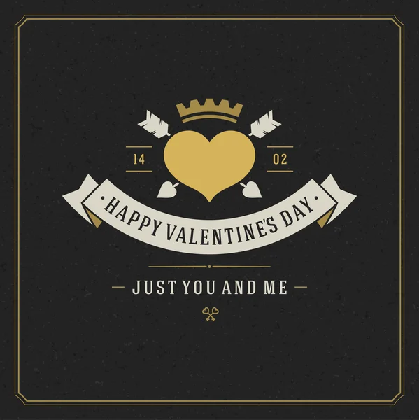 Feliz día de San Valentín Tarjeta de felicitación vector de fondo — Vector de stock