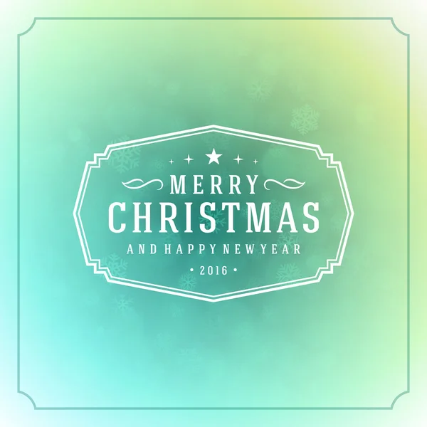 Luces de Navidad con copos de nieve y tipografía etiqueta diseño vector fondo — Vector de stock