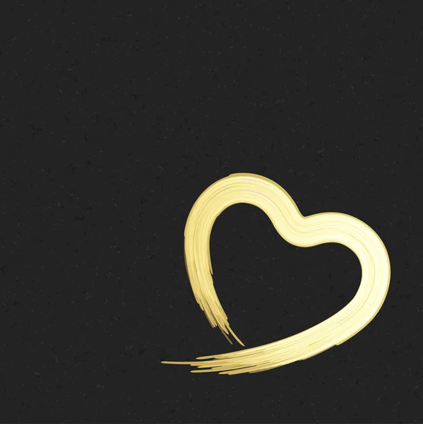 Dibujado a mano de oro brillante forma del corazón Día de San Valentín Saludo Tarjeta vector de fondo — Vector de stock