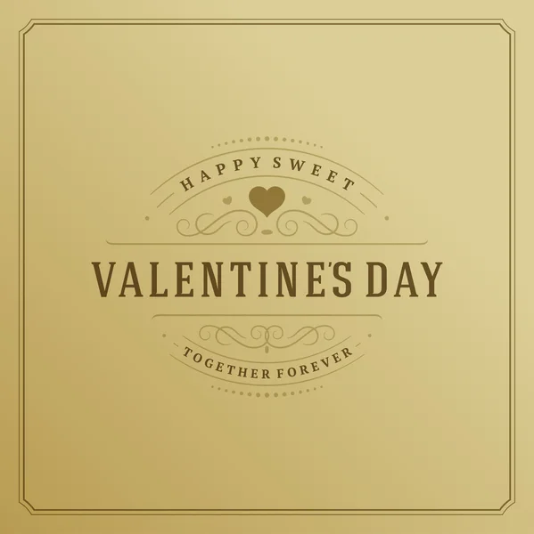 幸せなバレンタインデーのグリーティング カードと黒紙ビンテージ ベクトルの背景 — ストックベクタ