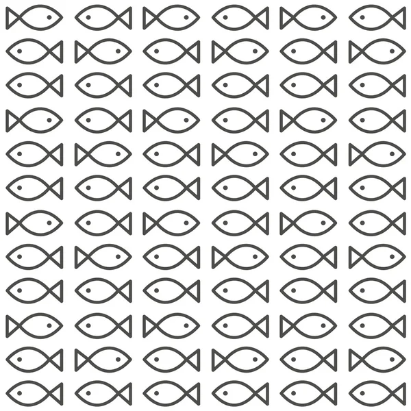 Black and white fish seamless pattern vector. Fish symbol graphic design. Background texture. — Stock Vector