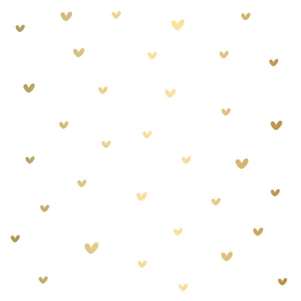 Patrón de corazón de oro sin costuras. Textura para envolver papel. Fondo web. Decoración de tela. Elemento de diseño Scrapbook. Papel de regalo. Tarjeta de felicitación . — Vector de stock