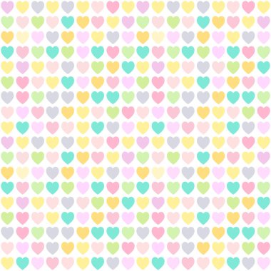 Solmuş pasteller renkler kalpler pürüzsüz desen