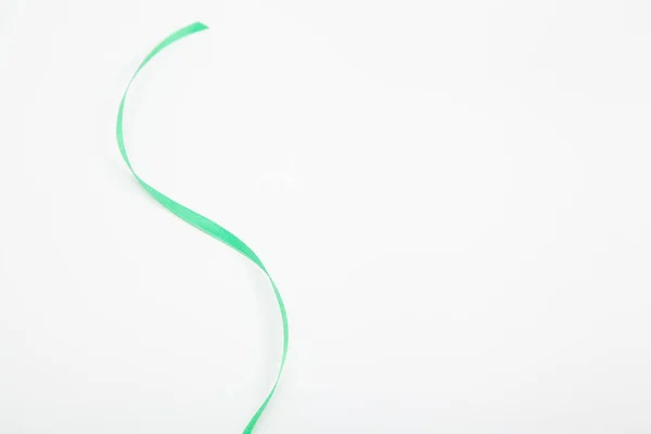 Green Wavy Ribbon White Copy Space — Stock Photo, Image