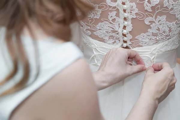Corset de laçage de robe de mariée — Photo