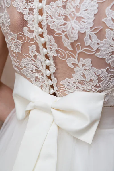 Bow on corset of wedding gown — Stock Photo, Image