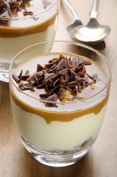 Bananen-Dessert im Glas — Stockfoto