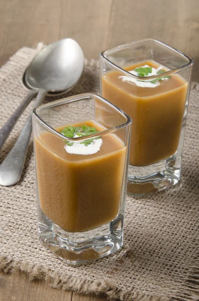 Oxtail soup in a shot glass — Stock Photo, Image