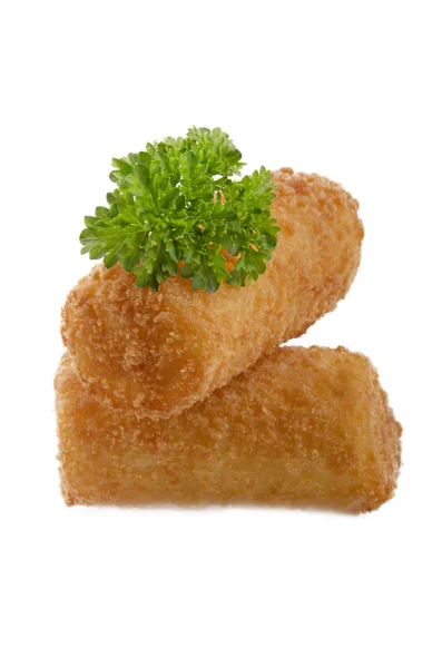 Croquettes with parsley on isolated background — Stock Photo, Image