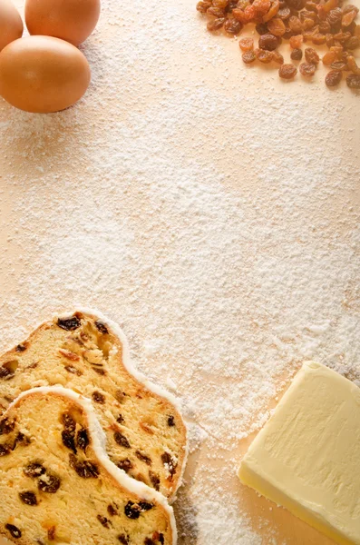 Ingredienti per fare un christmasstollen — Foto Stock