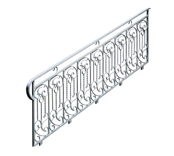 Elegance railing, barrier.  Isolated over white background.