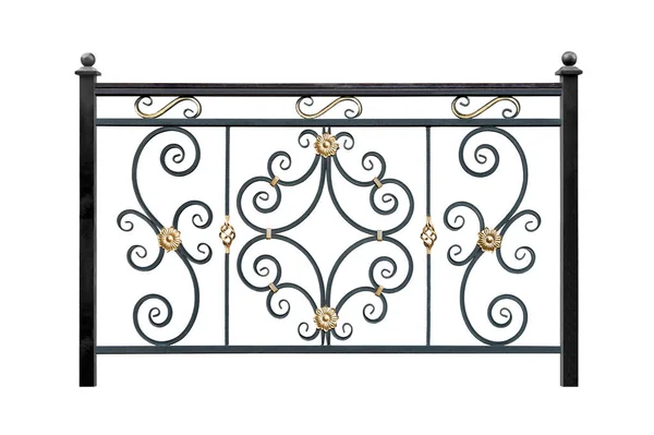 Wrought Iron Railings Fence Ancient Style Isolated White Background — Stock Photo, Image