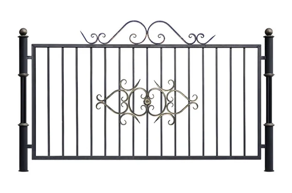 Iron Decorative Fence Old Style Isolated White Background Object Clipping — Stock Photo, Image