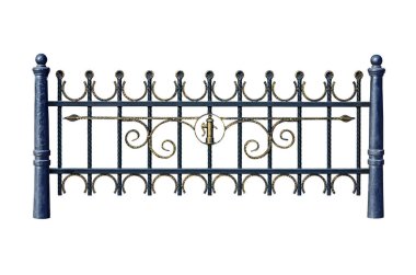 Eski usul çit çek. Beyaz arkaplanda izole.